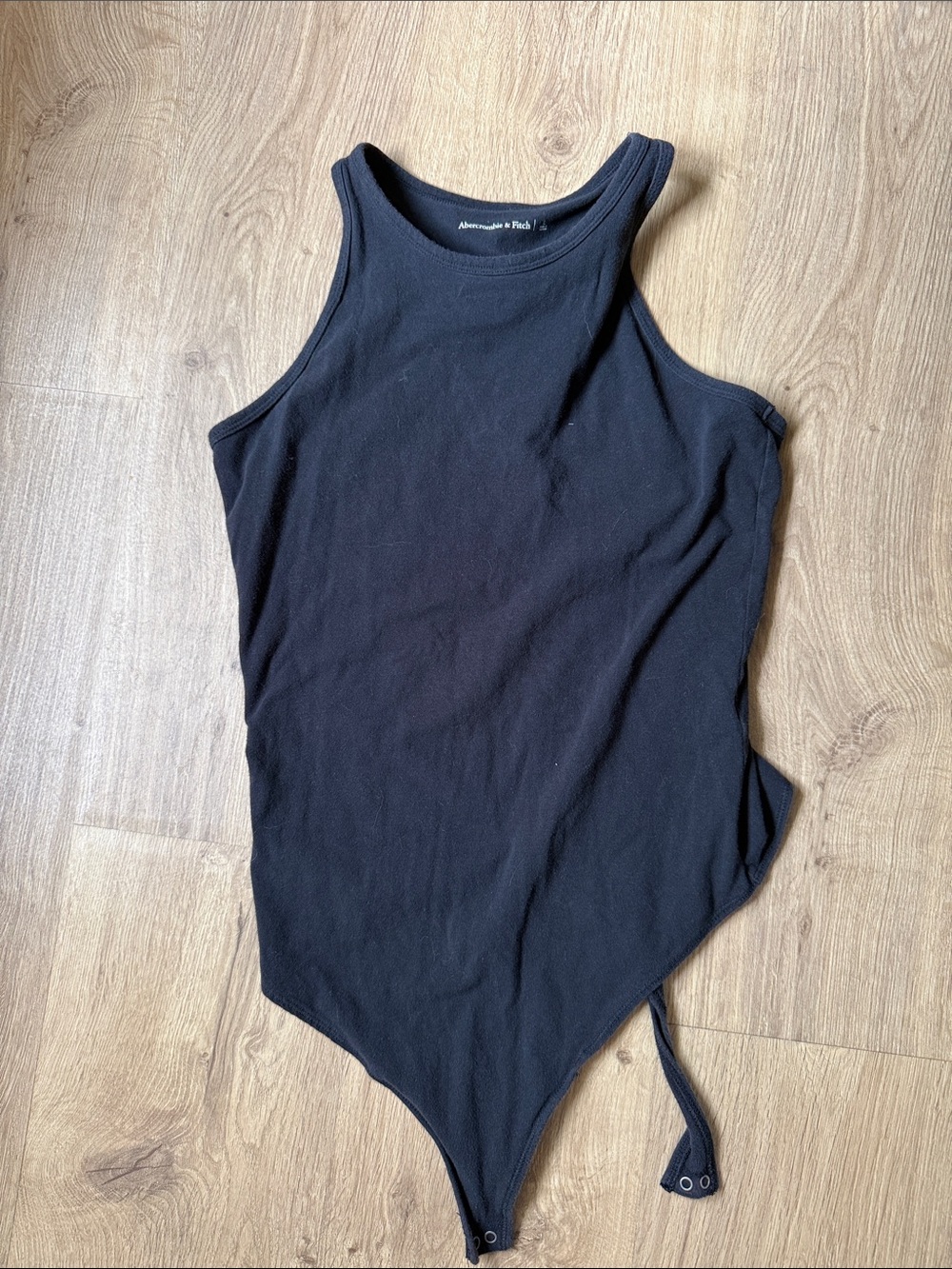 Abercrombie & Fitch Black Ribbed High-Neck Bodysuit
